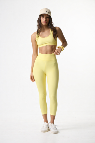 Aθλητικό crop κολάν SOFT TOUCH | Butter Yellow