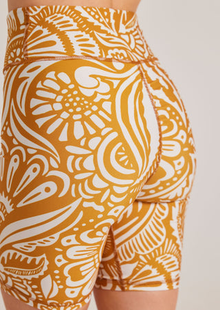 Ethnic print biker jacket | Brown