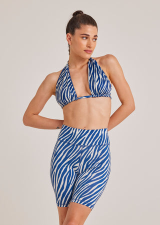 Sporty biker with zebra print | Blue
