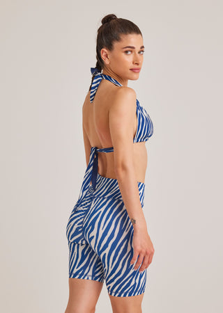 Sporty biker with zebra print | Blue