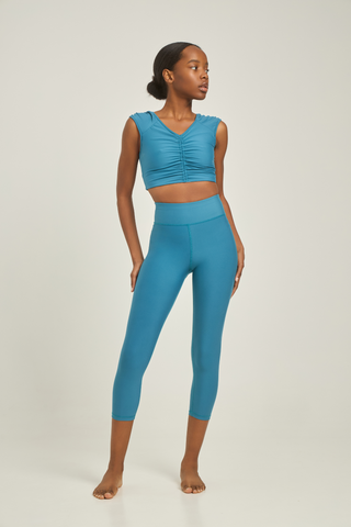 Aθλητικό crop κολάν SOFT TOUCH | Petrol