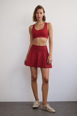 Athletic mesh skirt with pleats | Black