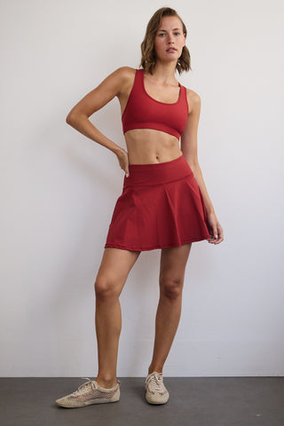 Athletic mesh skirt with pleats | Black