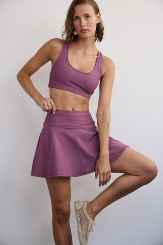 Athletic mesh skirt with pleats | Black