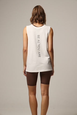 Sleeveless sports top with loose opening | Khaki