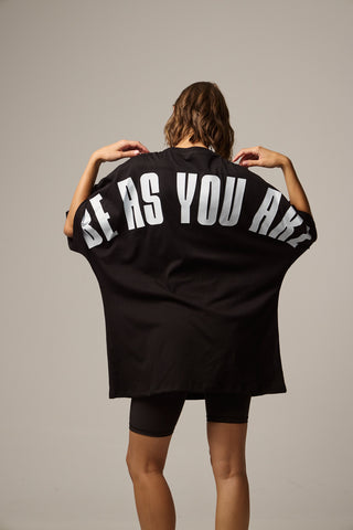 Oversized T-Shirt "Be As You Are" | Μαύρο