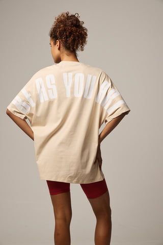 Oversized T-Shirt "Be As You Are" |  Μπεζ
