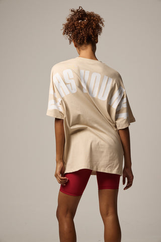 Oversized T-Shirt "Be As You Are" |  Μπεζ