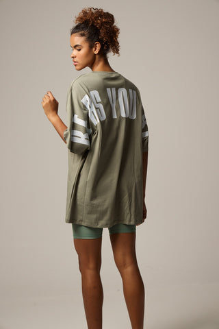 Oversized T-Shirt "Be As You Are" |  Χακί