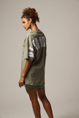 Oversized T-Shirt "Be As You Are" |  Χακί