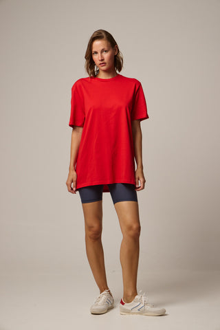 Oversized T-Shirt με Logo | Κόκκινο