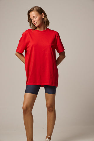 Oversized T-Shirt με Logo | Κόκκινο