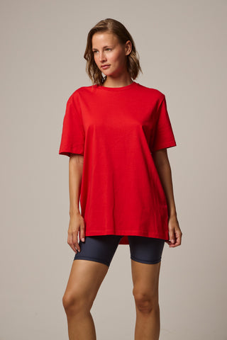 Oversized T-Shirt με Logo | Κόκκινο