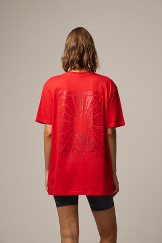 Oversized T-Shirt με Logo | Κόκκινο