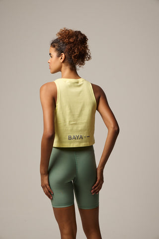 Αμάνικο cropped top | Κίτρινο