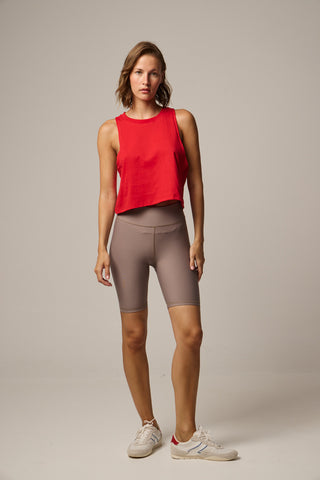 Αμάνικο cropped top | Κόκκινο
