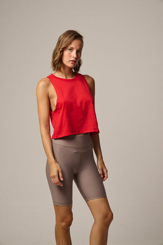 Αμάνικο cropped top | Κόκκινο