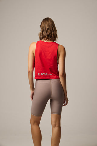 Αμάνικο cropped top | Κόκκινο