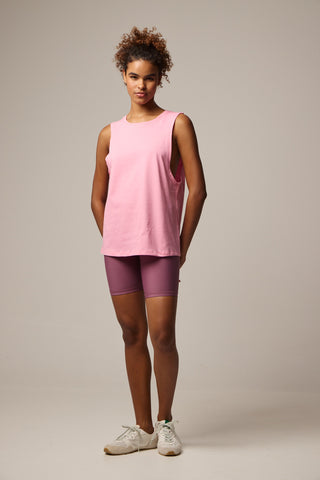 Sleeveless sports top with loose opening | Pink