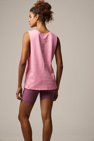 Sleeveless sports top with loose opening | Pink
