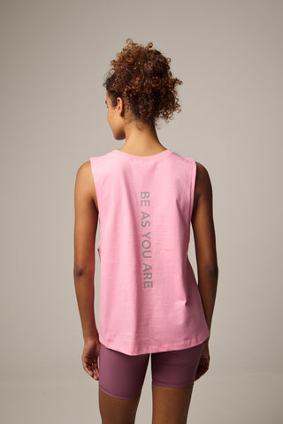 Sleeveless sports top with loose opening | Pink