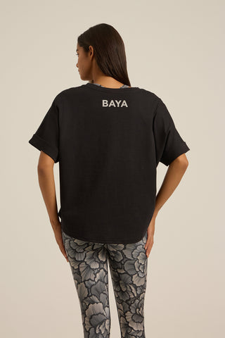 Αθλητική μπλούζα BASIC με logo στο πίσω μέρος | Μαύρο