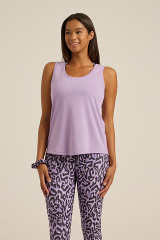 Αθλητική αμάνικη μπλούζα | Λιλά