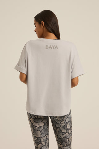 Αθλητική μπλούζα BASIC με logo στο πίσω μέρος | Γκρι