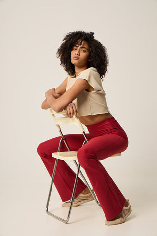 Aθλητικό κολάν SOFT TOUCH με τελείωμα καμπάνα | Κόκκινο