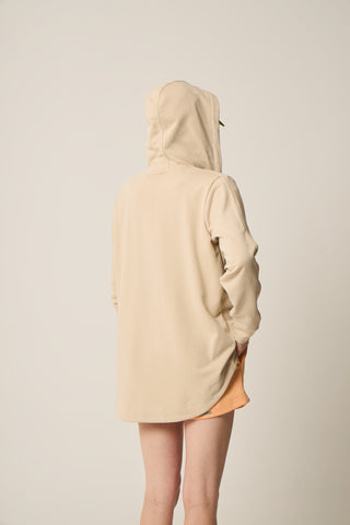 Τζάκετ με φερμουάρ και κουκούλα | Beige