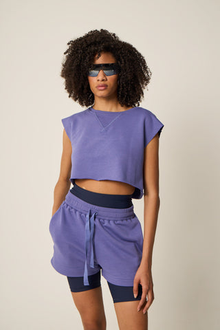 Αθλητικό cropped φούτερ | Λιλά