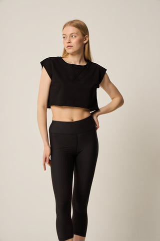 Αθλητικό cropped φούτερ | Μαύρο