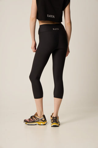 DRY SHELL athletic crop leggings | Black