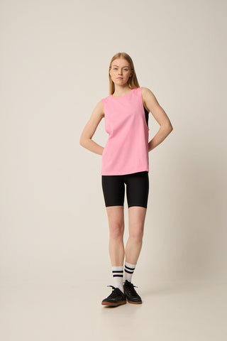 Αμάνικη αθλητική μπλούζα με loose άνοιγμα | Ροζ