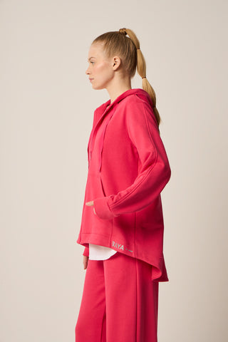 Τζάκετ με φερμουάρ και κουκούλα | Φούξια