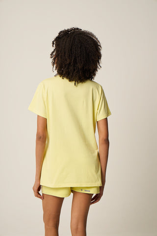 Αθλητικό t-shirt με logo στο πλάι | Κίτρινο