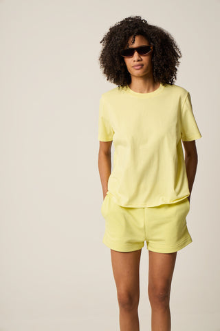 Αθλητικό t-shirt με logo με print "Running Free" | Κίτρινο