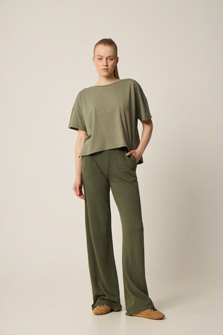 Αθλητικό t-shirt με logo | Χακί