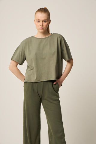 Αθλητικό t-shirt με logo | Χακί