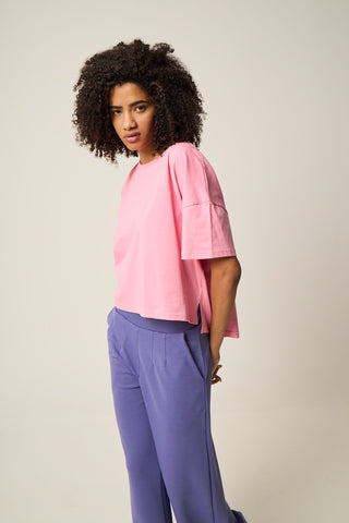 Αθλητικό t-shirt με logo | Ροζ