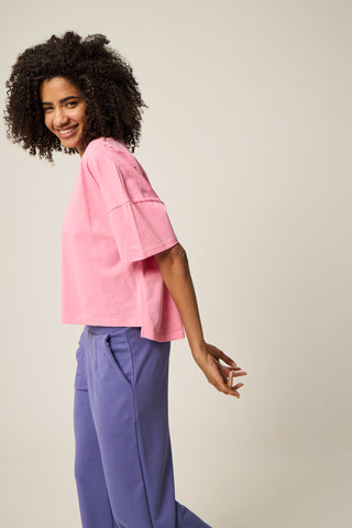 Αθλητικό t-shirt με logo | Ροζ