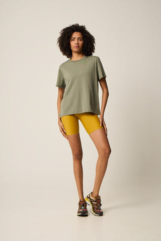 Αθλητικό t-shirt με logo με print "Running Free" | Χακί