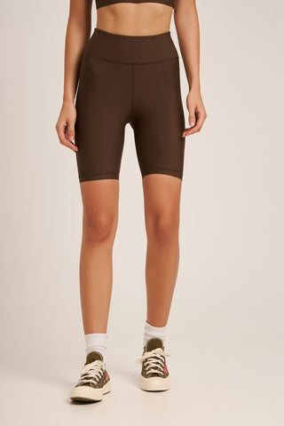 DRY SHELL athletic biker leggings | Mocha