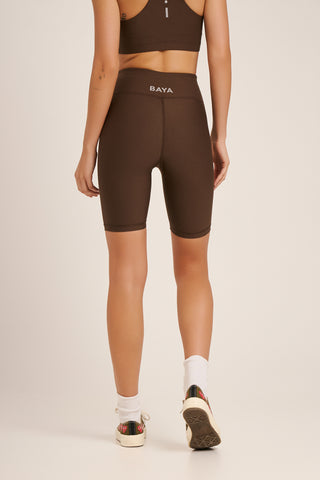 DRY SHELL athletic biker leggings | Mocha