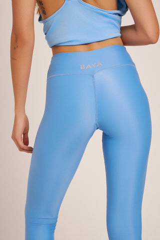 Basic sports leggings made of recycled fabric | Azure