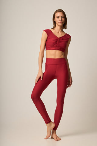 Αθλητικό μπουστάκι Soft Touch με σούρα στο μπροστινό μέρος | Κόκκινο