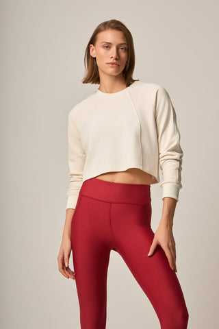 Aθλητικό cropped φούτερ | Λευκό