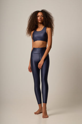 Dazzle High Waist Leggings | Dark Blue