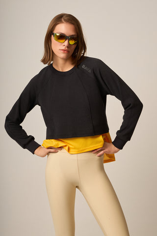 Aθλητικό cropped φούτερ | Μαύρο