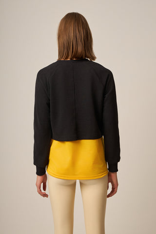 Aθλητικό cropped φούτερ | Μαύρο